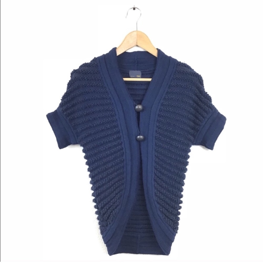 Fendi Cardigan Sweater Ribbed Cashmere Wool Knit